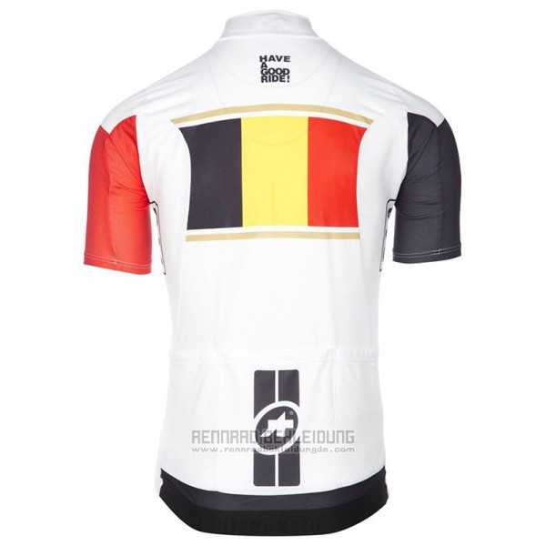 2017 Fahrradbekleidung Assos Champion Belgien Trikot Kurzarm und Tragerhose